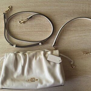 Coach Chalk (White) Faye Shoulder Bag With Ruching